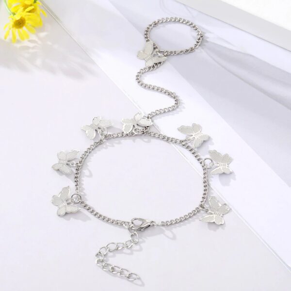 Luxury Metal Butterfly Linkin Ring Bracelet - Image 3